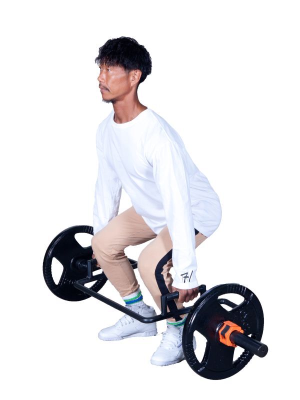 ヘックスバー ウェイトリフティング用バー、スクワッ六角バーベルバー、シュラッグ＆スクワット用ヘックスバー、ボディビル用ウェイトリフティングバーベル 中空 